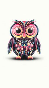 Preview wallpaper owl, drawing, bird, feathers