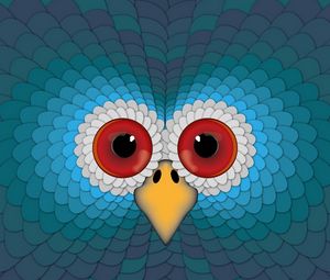 Preview wallpaper owl, eyes, beak, bright, surface