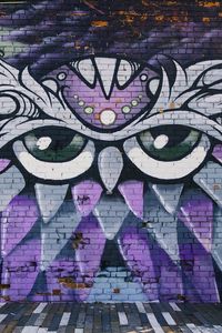 Preview wallpaper owl, graffiti, art, wall, street art