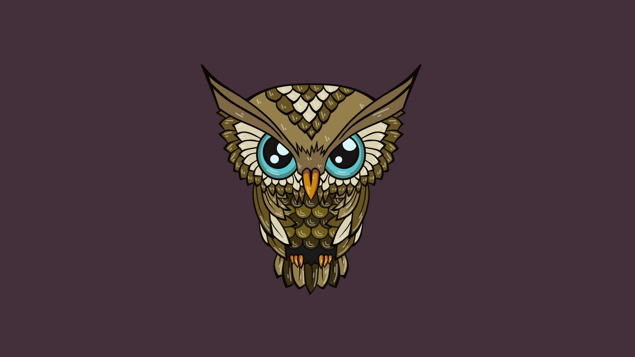 Wallpaper owl, minimalism, art