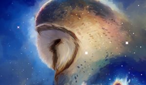 Preview wallpaper owl, space, art, bird, stars