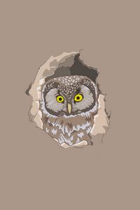 Preview wallpaper owl, spy out, vector, art