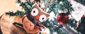 Preview wallpaper owl, toy, christmas, new year