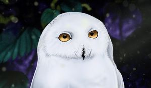 Preview wallpaper owl, white, bird, art