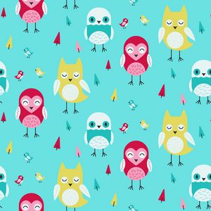 Preview wallpaper owls, art, vector, patterns, texture, colorful