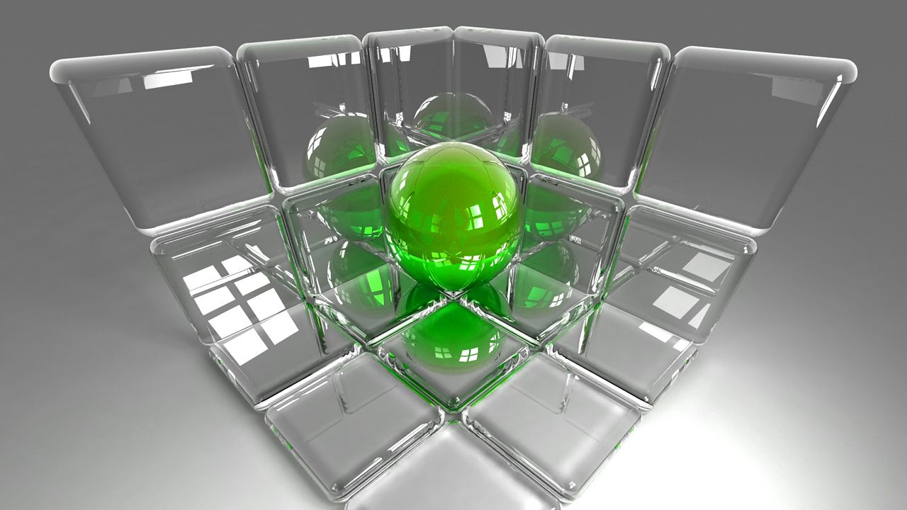 Wallpaper pace, ball, cube, glass, color
