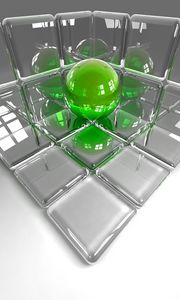 Preview wallpaper pace, ball, cube, glass, color