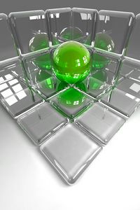 Preview wallpaper pace, ball, cube, glass, color