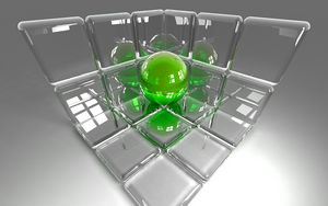 Preview wallpaper pace, ball, cube, glass, color