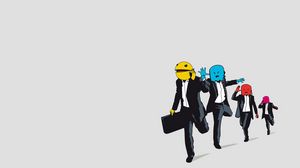 Preview wallpaper pac-man, monsters, vector, suits, jogging