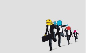 Preview wallpaper pac-man, monsters, vector, suits, jogging