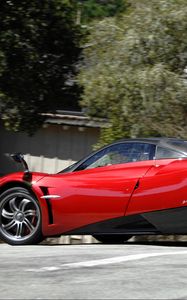 Preview wallpaper pagani, huayra, supercar, red, side view