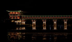 Preview wallpaper pagoda, architecture, backlight, night, dark