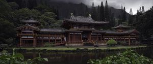 Preview wallpaper pagoda, architecture, pond, trees, asia