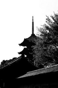 Preview wallpaper pagoda, architecture, spire, bw, dark