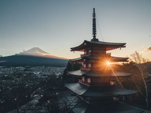 Preview wallpaper pagoda, architecture, sunlight, japan