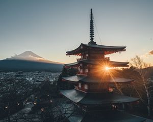 Preview wallpaper pagoda, architecture, sunlight, japan