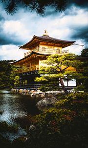 Preview wallpaper pagoda, architecture, tree, pond