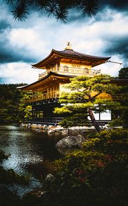 Preview wallpaper pagoda, architecture, tree, pond