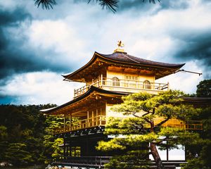 Preview wallpaper pagoda, architecture, tree, pond