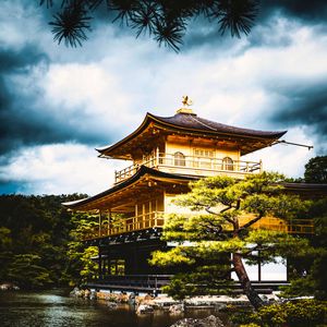 Preview wallpaper pagoda, architecture, tree, pond