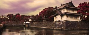 Preview wallpaper pagoda, architecture, water, twilight, landscape