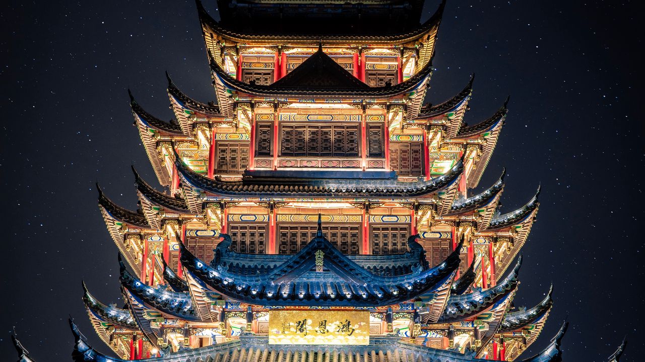 Wallpaper pagoda, building, architecture, oriental, temple, facade