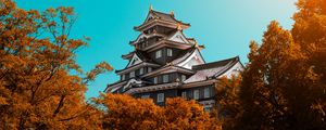 Preview wallpaper pagoda, building, architecture, trees, autumn