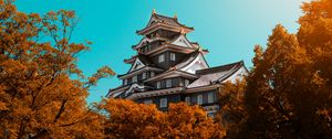 Preview wallpaper pagoda, building, architecture, trees, autumn