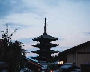 Preview wallpaper pagoda, building, architecture, roof, city