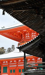 Preview wallpaper pagoda, building, architecture, snow