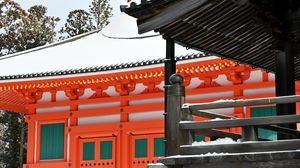 Preview wallpaper pagoda, building, architecture, snow