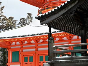 Preview wallpaper pagoda, building, architecture, snow