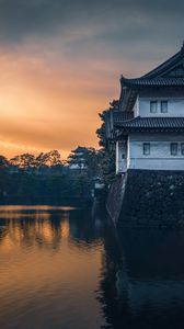 Preview wallpaper pagoda, building, architecture, river, water