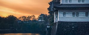 Preview wallpaper pagoda, building, architecture, river, water