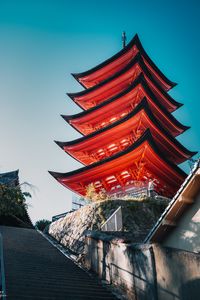 Preview wallpaper pagoda, building, architecture, red, roof