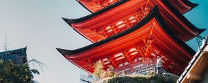 Preview wallpaper pagoda, building, architecture, red, roof