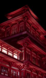 Preview wallpaper pagoda, building, architecture, night, red