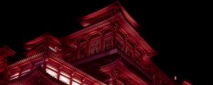 Preview wallpaper pagoda, building, architecture, night, red