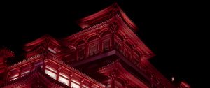 Preview wallpaper pagoda, building, architecture, night, red