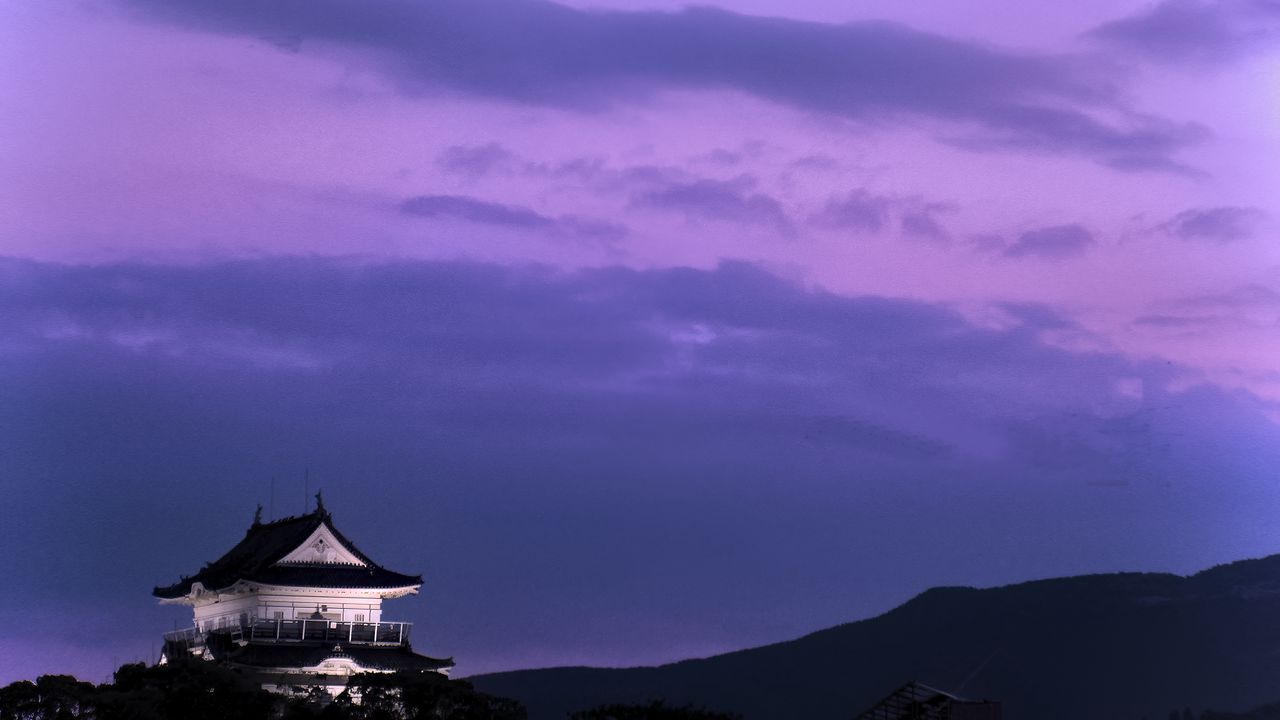 Wallpaper pagoda, building, asia, sky, dark