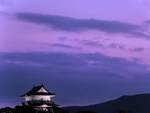 Preview wallpaper pagoda, building, asia, sky, dark