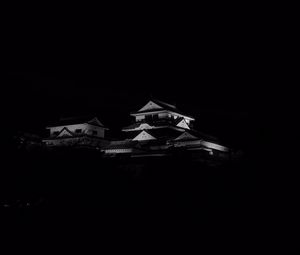 Preview wallpaper pagoda, building, bw, architecture, black