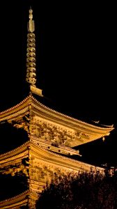 Preview wallpaper pagoda, building, darkness
