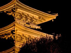 Preview wallpaper pagoda, building, darkness