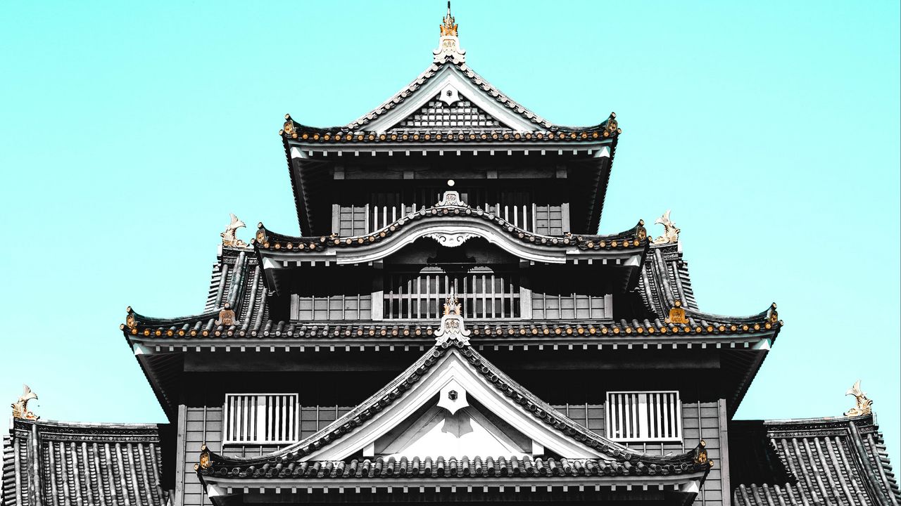 Wallpaper pagoda, building, facade, architecture, design