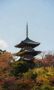 Preview wallpaper pagoda, building, roofs, trees, architecture