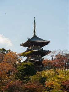 Preview wallpaper pagoda, building, roofs, trees, architecture