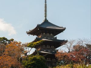 Preview wallpaper pagoda, building, roofs, trees, architecture