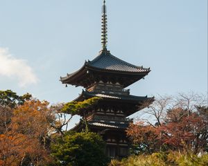 Preview wallpaper pagoda, building, roofs, trees, architecture